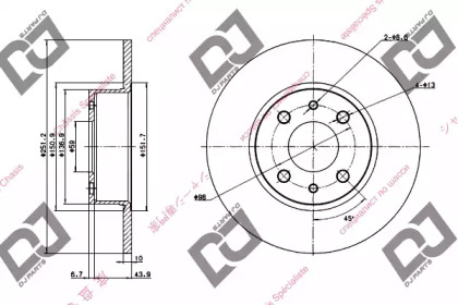 Тормозной диск DJ PARTS BD1298